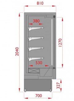 Vitrine réfrigérée positive murale 1000 à 2600 mm - Devis sur Techni-Contact.com - 2